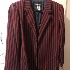 Goodbye folk red and navy striped blazer